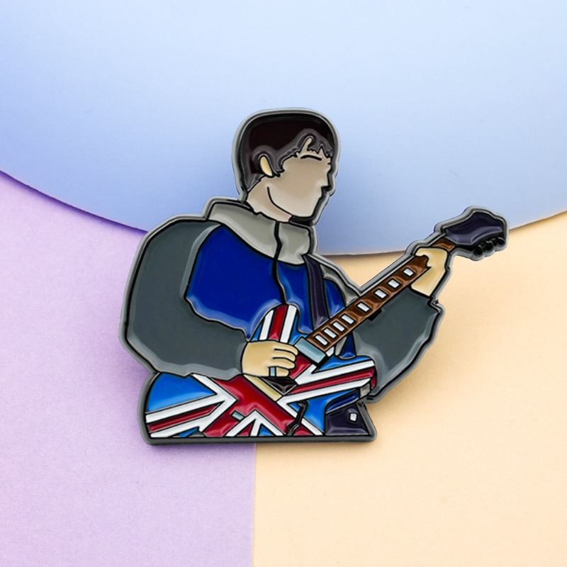 Collectible Vintage Brooches - Vintage Britse rockgitaar emaille broches Union
