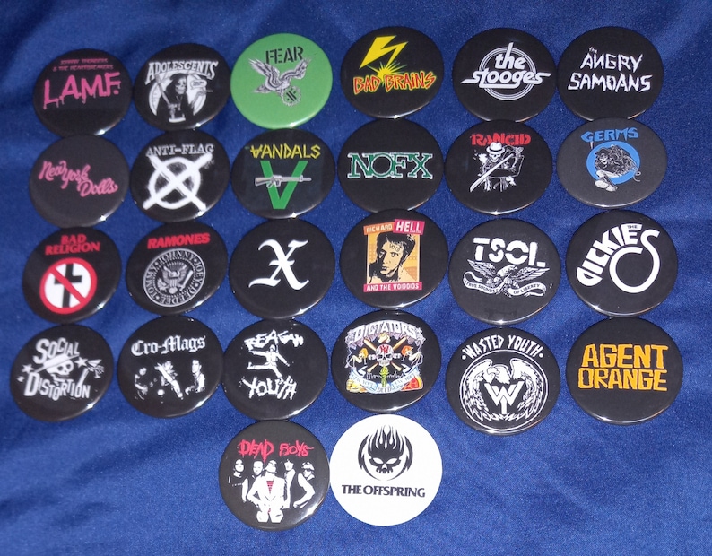 Collectible Vintage Brooches - Vintage Amerikaanse punkrockband pinback-knoppen op maat