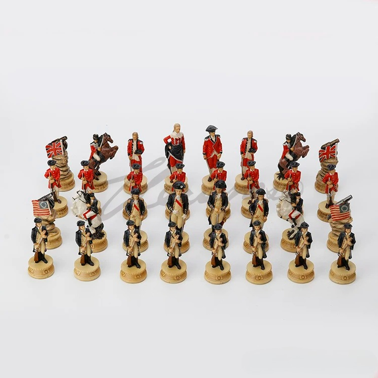 Vintage Vs Collectible - Amerikaanse Revolutionaire Oorlog Harsen Schaakset Britse